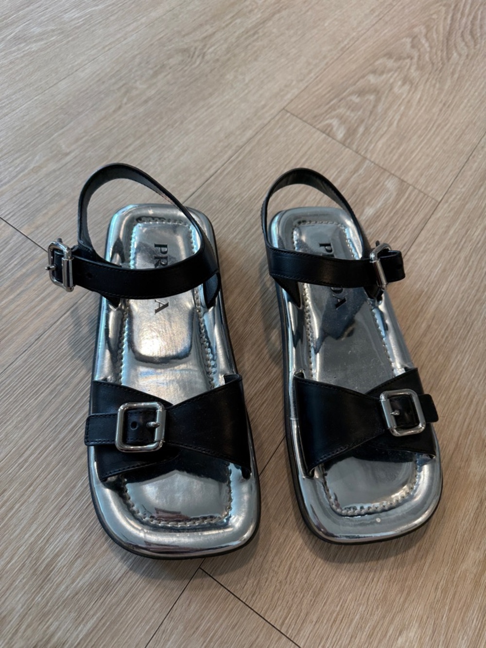 Prada Silver Sandal